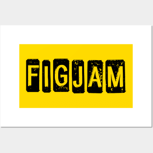 "FIGJAM" in black - Aussie slang FTW (dogtag style cut-out letters) Posters and Art